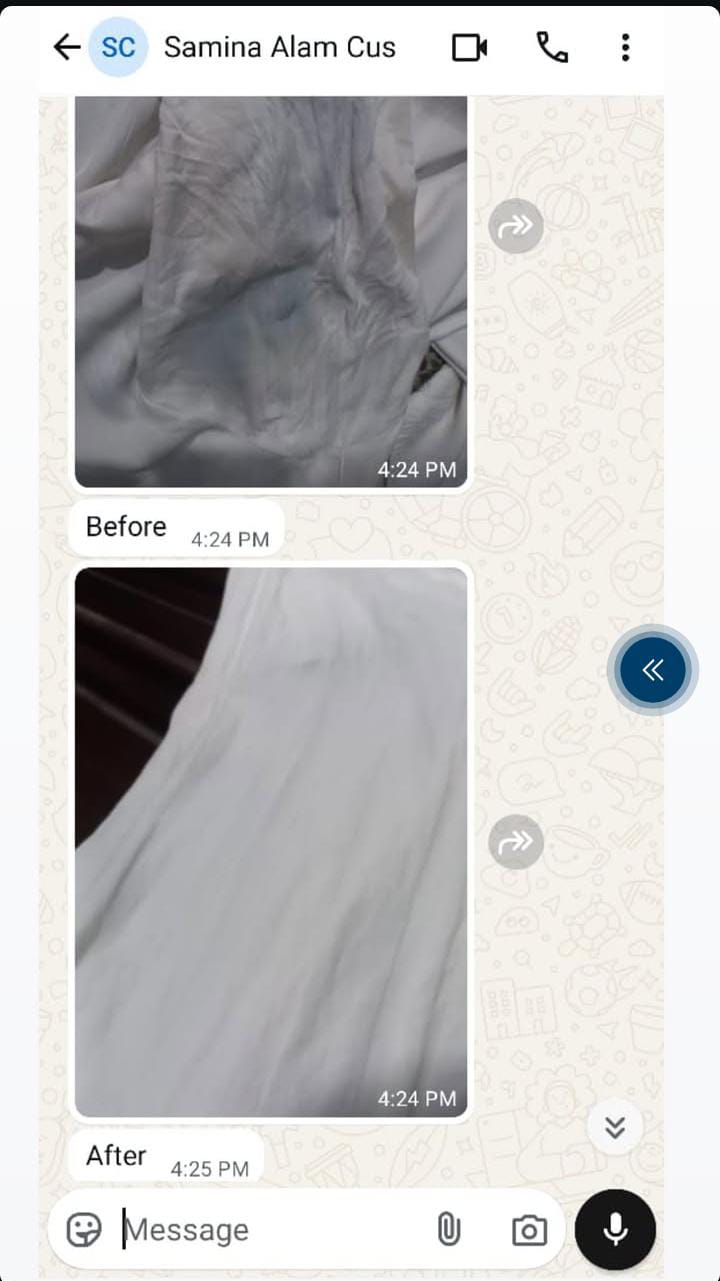 Before using Inhaya Hijab Stain Remover