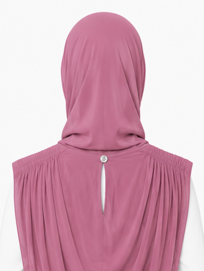 Extra Coverage Pleated Hijab Set – Blush Pink