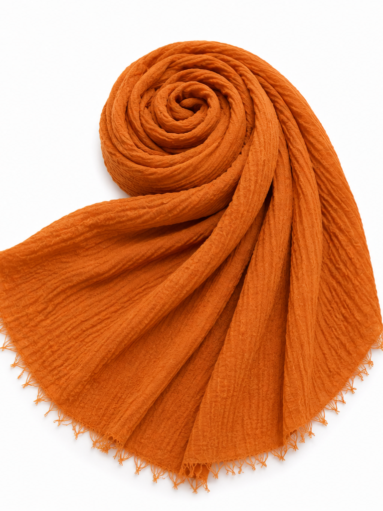 Crimped Hijab - Deep Mustard