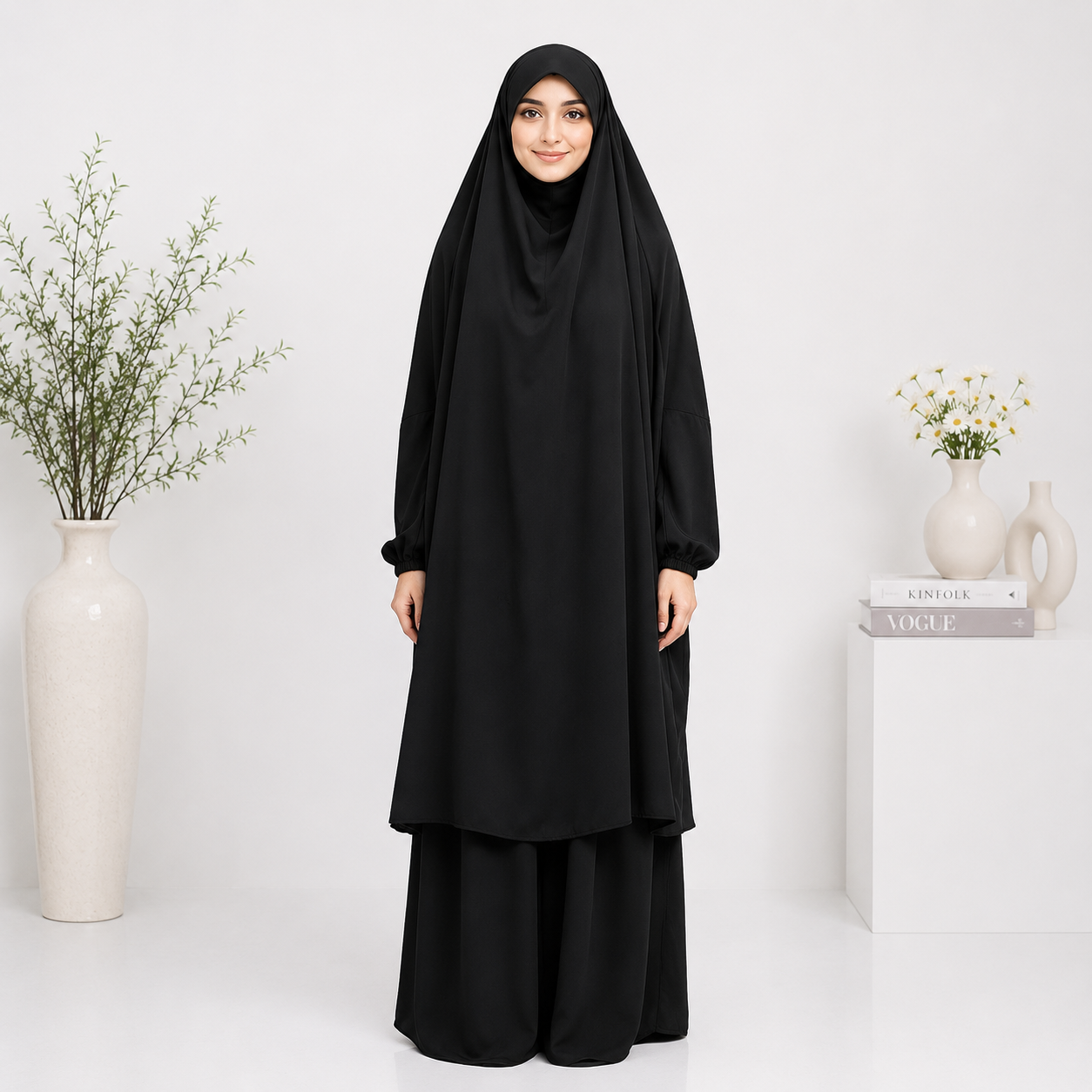 3-Piece Jilbab Set - Black