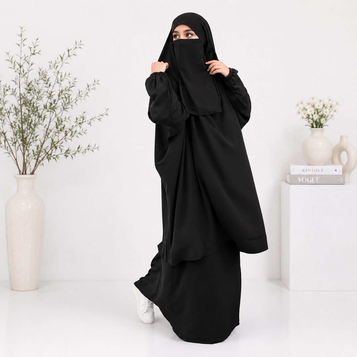3-Piece Jilbab Set - Black