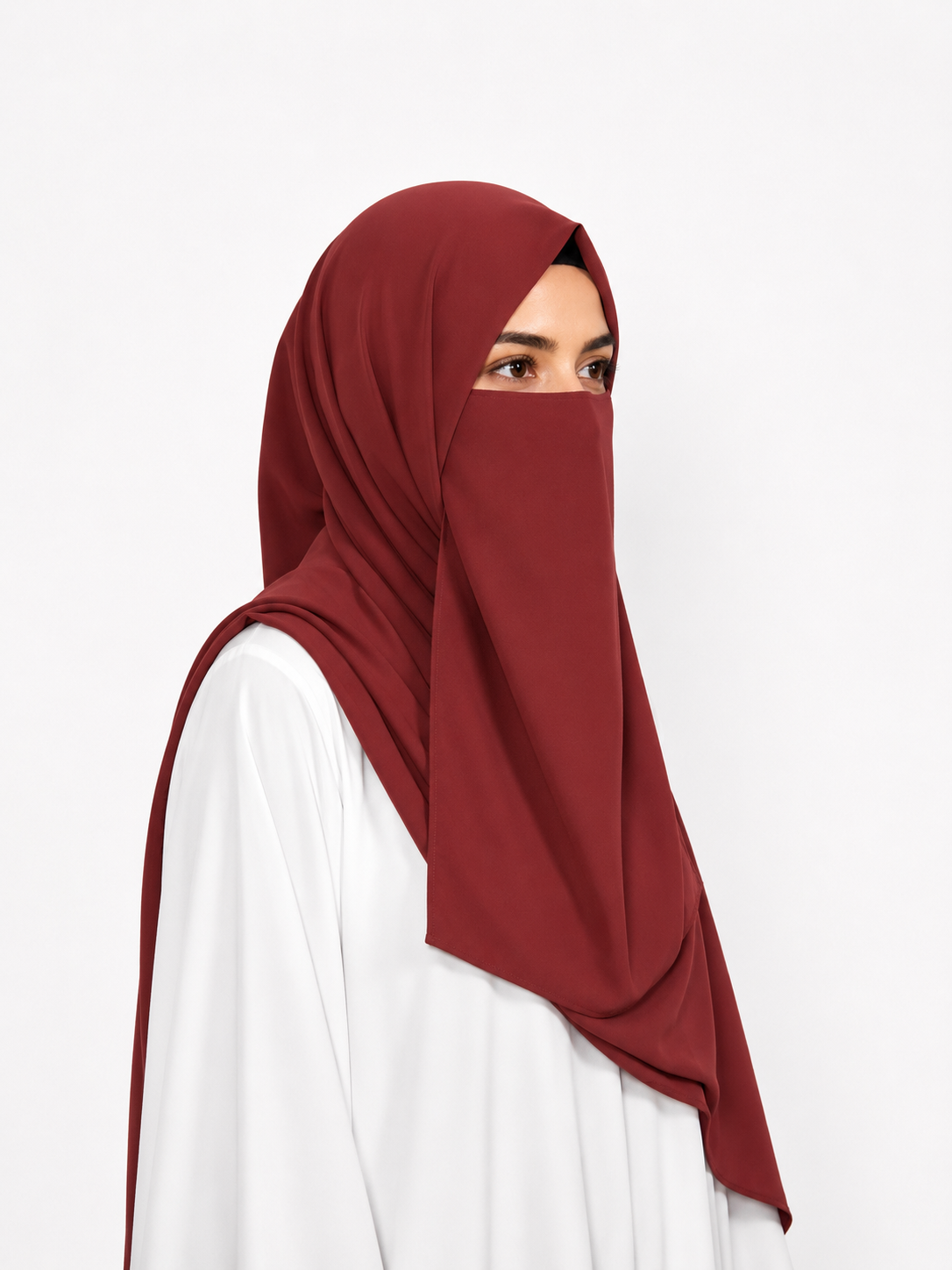 Hijab & Niqab Set - Faded Red