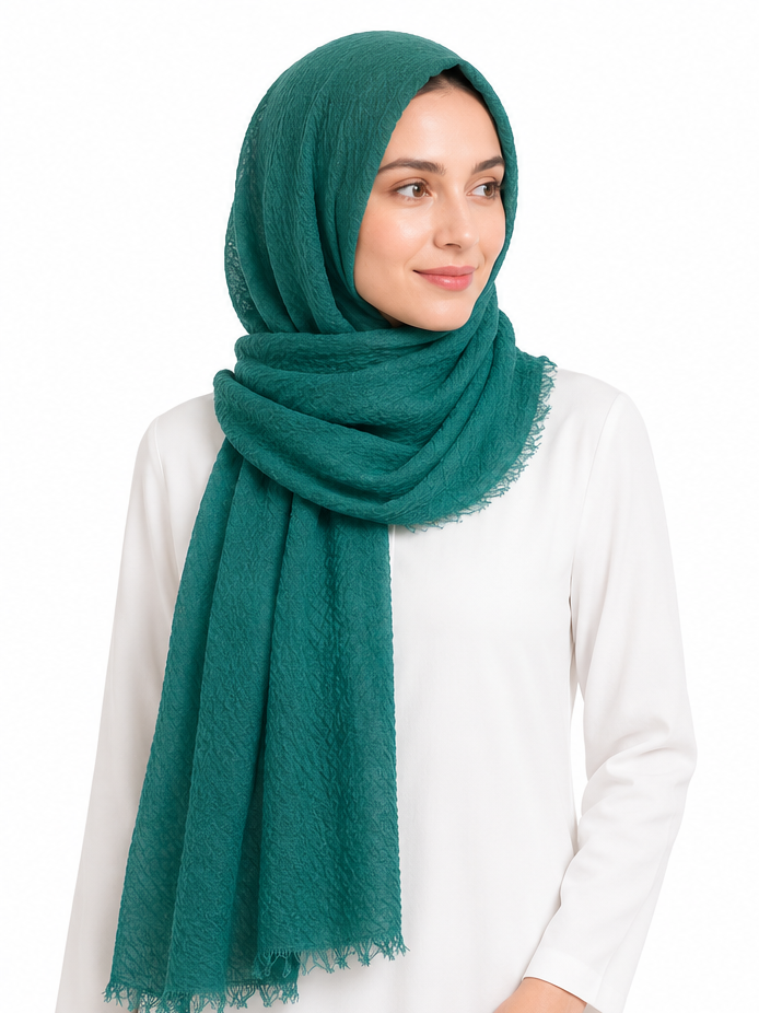 Crimped Hijab - Green