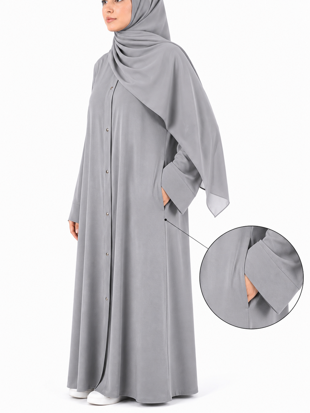 Zoom Nida Abaya - Grey