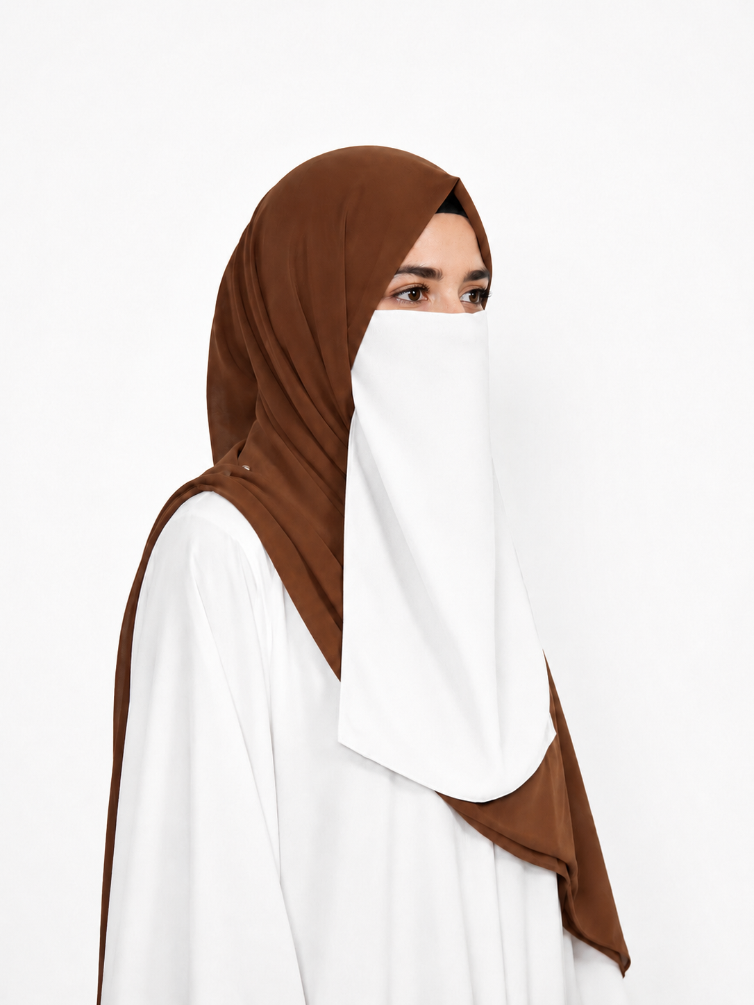 Half Niqab Dori - White