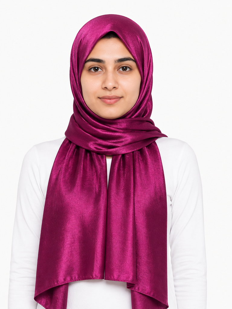 Crinkle Silk Hijab – Hot Pink