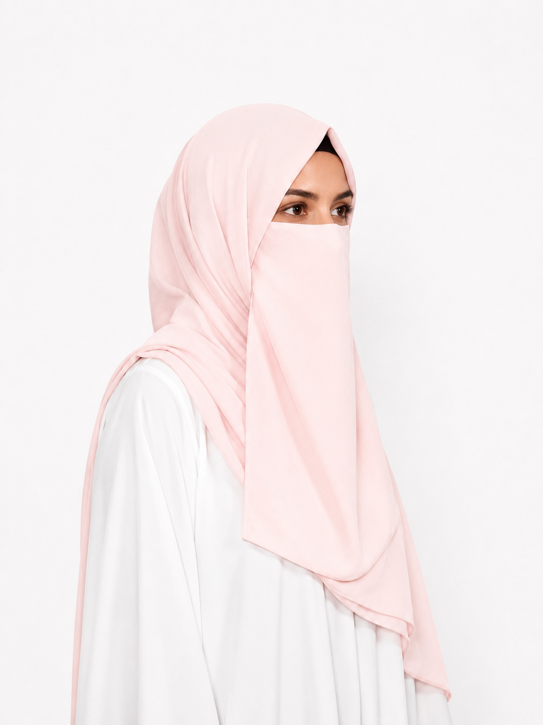 Hijab & Niqab Set - Lace Pink