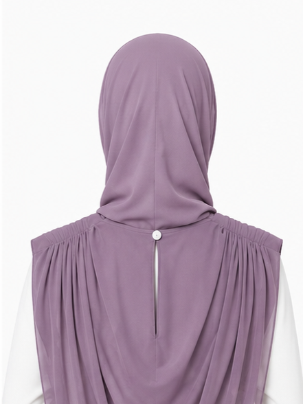 Extra Coverage Pleated Hijab Set – Lilac