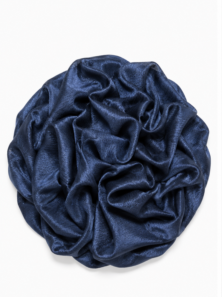 Crinkle Silk Hijab – Navy Blue