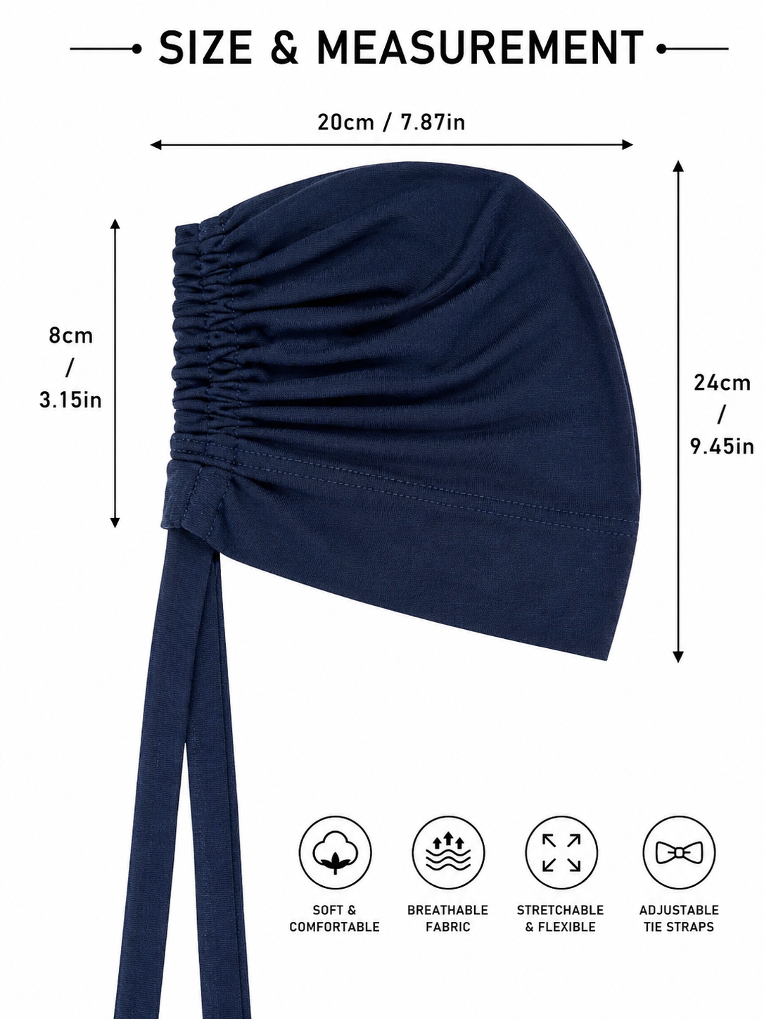 Turban Cap - Navy Blue