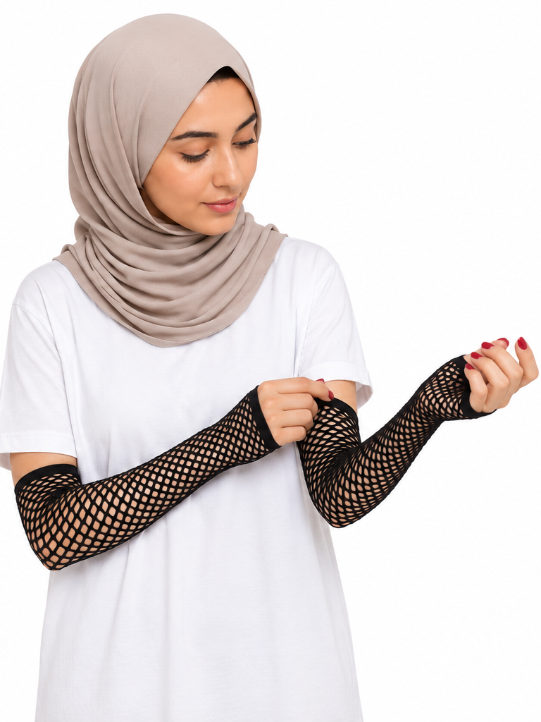 Net Thumb Hole Sleeves - Black
