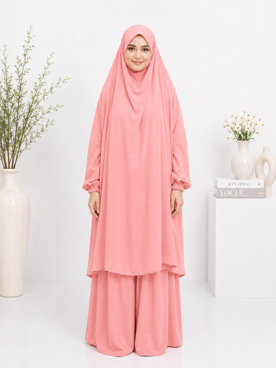 3-Piece Jilbab Set - Baby Pink