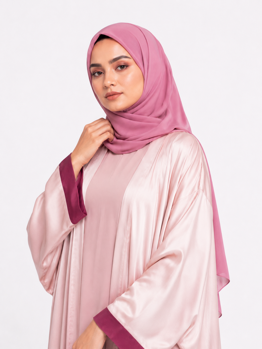Ombre Baggy Abaya - Pink