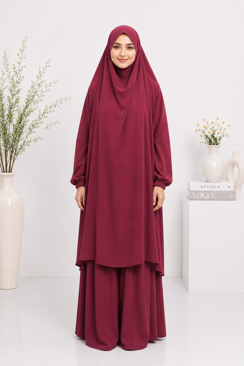 3-Piece Jilbab Set - Maroon