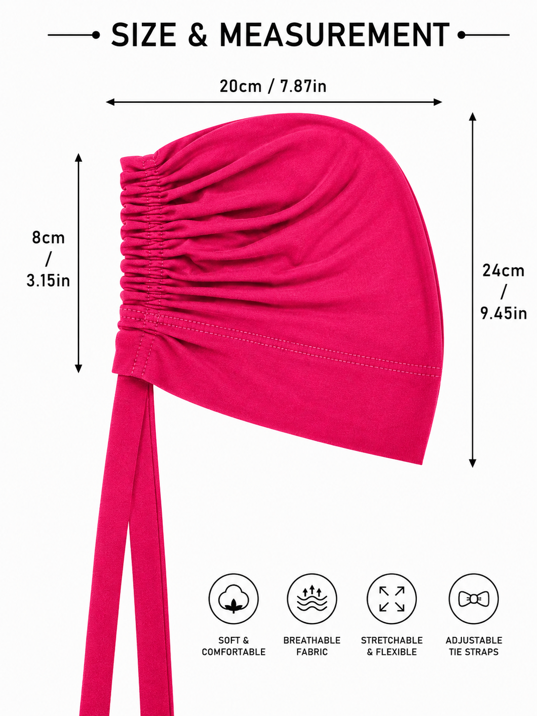 Turban Cap - Sharp Pink