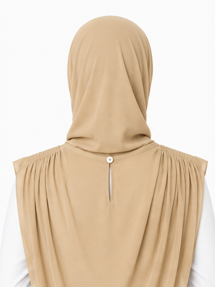 Extra Coverage Pleated Hijab Set – Skin