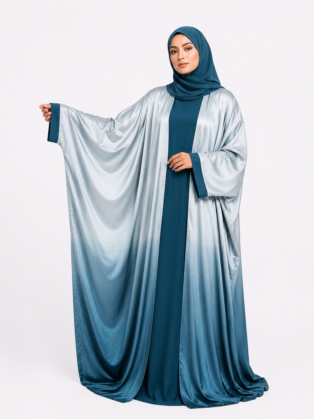 Ombre Baggy Abaya - Teal