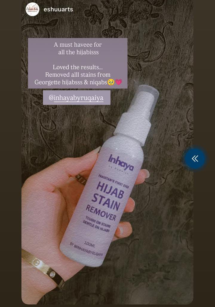 Customer unboxing Inhaya Hijab Stain Remover