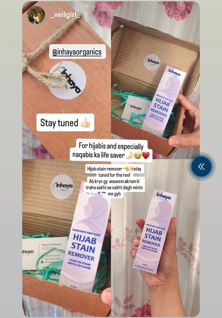 Customer unboxing Inhaya Hijab Stain Remover