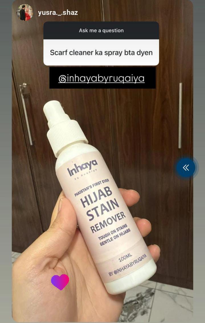 Customer unboxing Inhaya Hijab Stain Remover