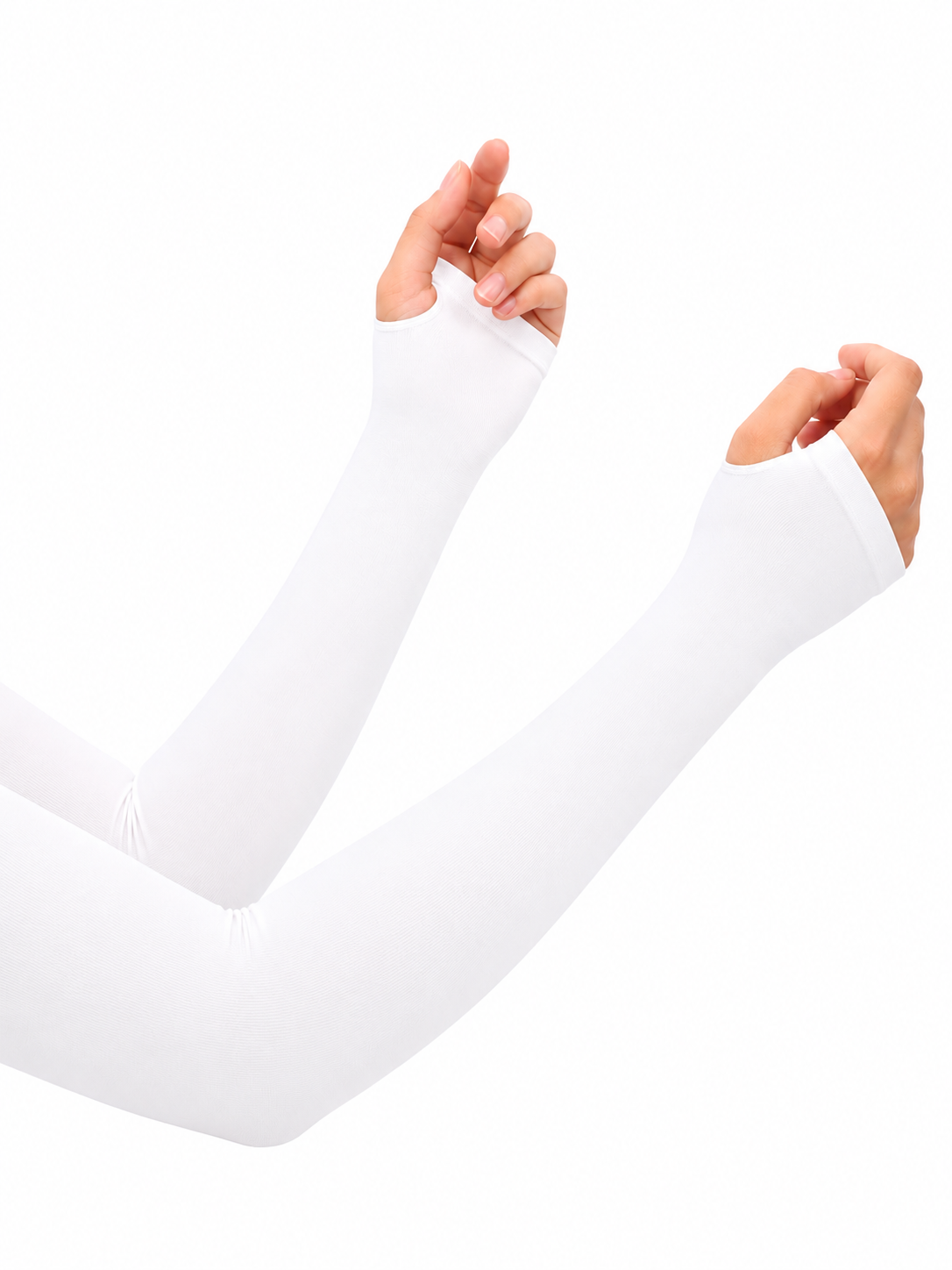 Imported Thumb Hole Sleeves - White