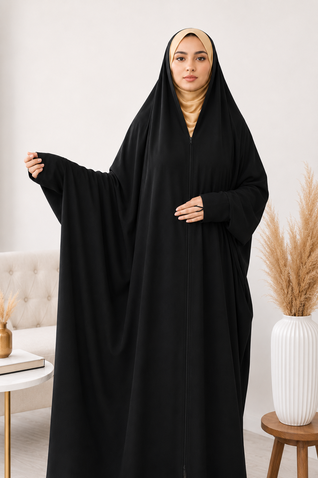 Irani Sleeves Chadar With Zip